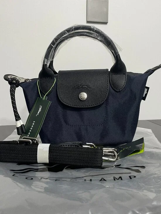 NWT Longchamp Le Pliage Energy XS Navy 2Way Tote Canvas Mini Crossbody Makeup - Picture 2 of 10